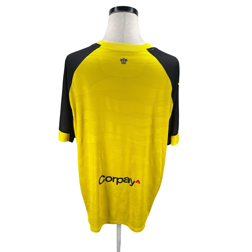 Kelme Watford FC Soccer Jersey 2023 2024 Home Mens 2XL Yellow Black MrQ Corpay - Picture 6 of 12